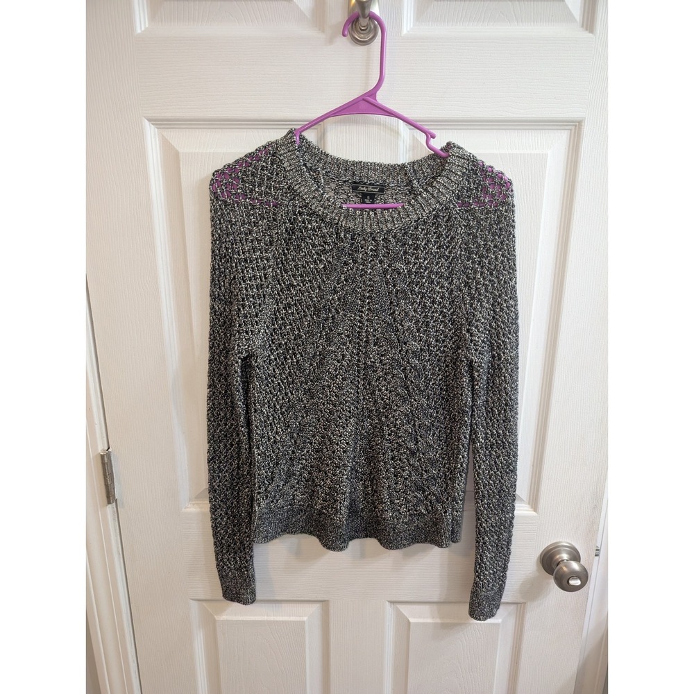 Lucky Brand Womens Sweater Sparkle Knit Crew Neck Long Sleeve Gray - Size S‎
